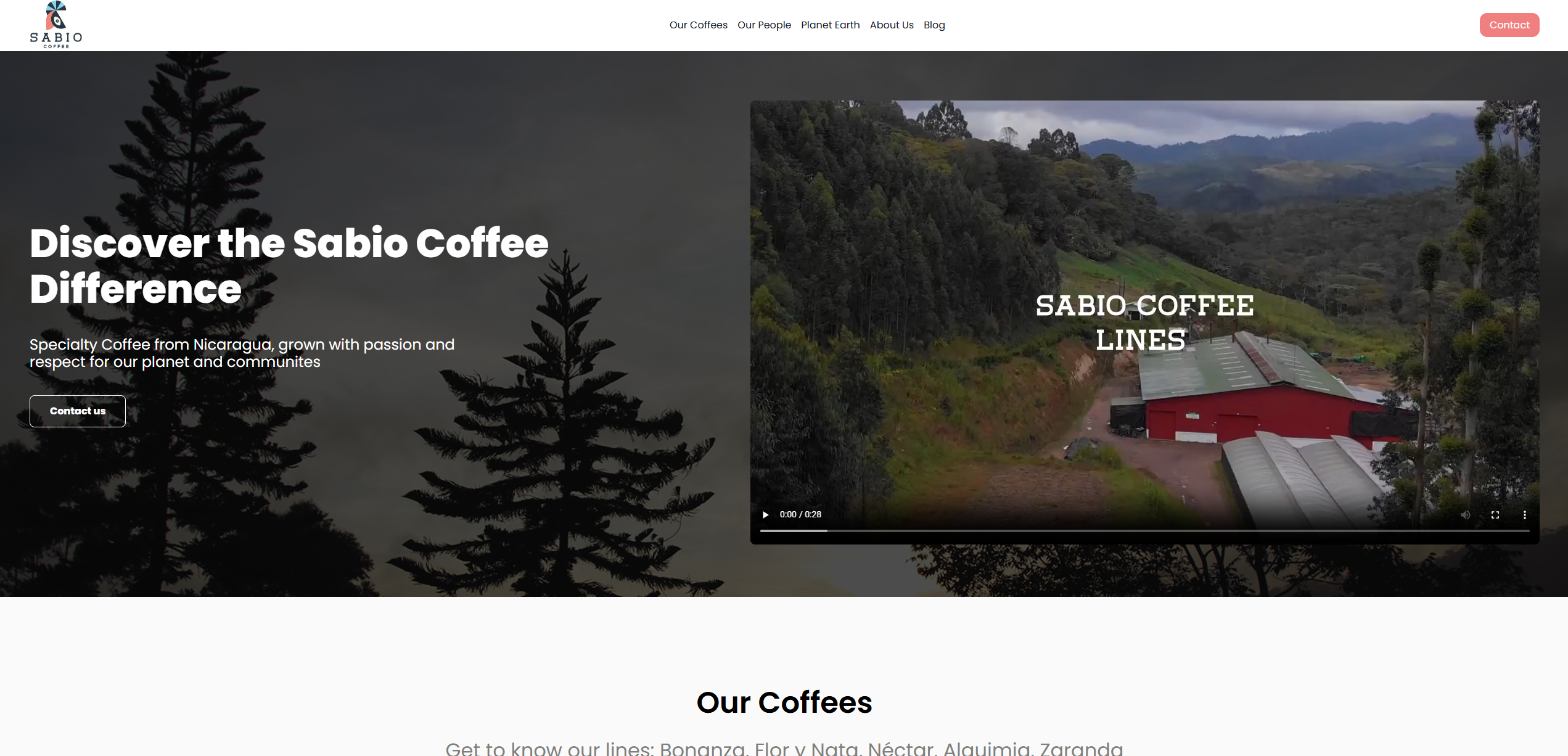 Sabio Coffee Web Page